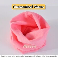 [Customized Product] 1pc Children Snood, Elastic Turtleneck Scarf, Colorful Soft Windproof Warm Scarf For Outdoor Activities, Customized Embroidered Name, & New Year Holiday Gift