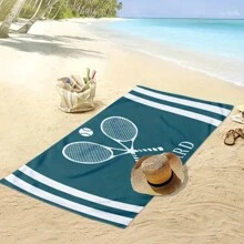 Asciugamano da spiaggia personalizzato con motivi sportivi come softball, racchetta da tennis e testo personalizzato, grande asciugamano da piscina o doccia per donne e uomini, regalo estivo, regalo di San Valentino, compleanno, fidanzato/a, vacanze, arredo bagno, accessori da viaggio, accessori da spiaggia