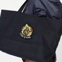 Parche de perro "Esto está bien", 1 pieza de Parche bordado con humor meme, Parche moral táctico militar con cierre de gancho, Accesorio de aplicación lindo para mochilas, chalecos, chaquetas, vaqueros, gorras