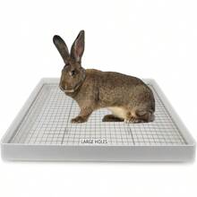 22x18 Super Large Rabbit Litter Box With 2 Grates Metal And Plastic Bunny Litter Tray For Cage Small Animal  For Adult Rabbit Flemish Giant Rabbit - L(+1metalgratewithLargeHole) - View 1
