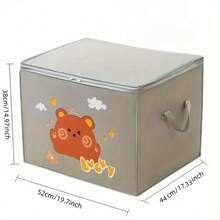 1 件可爱卡通熊设计收纳盒 - 无纺布，适合存放衣服、珠宝
