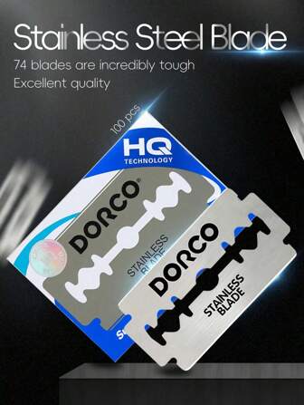 Razor Blades In A Box Of 100 Pieces, Stainless Steel Blades, Manual Shaving Blades, Old-Fashioned Shaving Blades, Double-Sided Men's Shaving Blades Suitable For Home Salons Or Hotel Travel