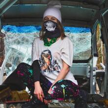 fuinloth Pasamontañas, Balaclava Protección UV, para Moto Esquí Ciclismo para Hombres y Mujeres - Calavera - Ver 5