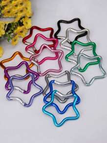 4 Peças Mosquetão de Estrela de Alumínio, Chaveiro de Gancho de Mola Criativo, Acessórios para Camping e Caminhada ao Ar Livre - Multicolorido - Visão 2