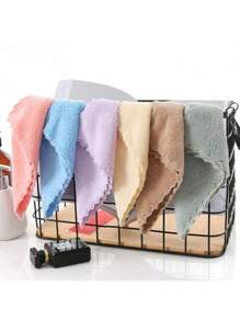 1 Pack Of Mixed Colors (Pink, Gray, Green, Blue, Purple, Lake Blue) Coral Velvet Solid Color Cut Edge Face Wash Towel Soft Absorbent Hand Towel Household Breathable Towel, Household Multifunctional Towel, Highly Absorbent Towel (4 Sizes Available 35*75, 50*100, 70*140, 100*150)
