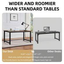 Computer Table Large Office Desk Game Table Writing Desk Workbench Various Sizes Available Home Office Study Modern Simple Wooden Table Thigh Space Metal Frame Rustic