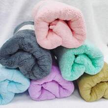 1 Pack Of Mixed Colors (Pink, Gray, Green, Blue, Purple, Lake Blue) Coral Velvet Solid Color Cut Edge Face Wash Towel Soft Absorbent Hand Towel Household Breathable Towel, Household Multifunctional Towel, Highly Absorbent Towel (4 Sizes Available 35*75, 50*100, 70*140, 100*150)