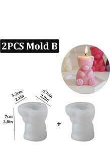 Molde de silicona con forma de 2 osos, molde 3D de oso de dibujos animados lindo, para hacer velas, jabón, aromaterapia, yeso, resina, manualidades, regalos de cumpleaños, decoración de dormitorio, regalos de boda