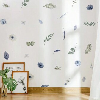 SKYFRAGRANT 1PC Bohemian Floral Flowers, Self-Adhesive Vinyl Wall Stickers For Living Rooms Bedroom Wardrobe Background,Home Decoration Wallpapers Room Decor Wall Decor Bathroom Decor Bedroom Decor Room Decoration Stuff Living Room Decor House Decor Home Decor Living Room Wall Paper