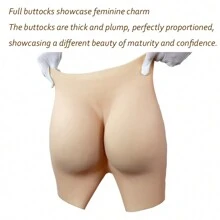 畅销硅胶开裆短裤，塑身硅胶内裤，凸显身材曲线，男女通用 - 米色 - 查看 6