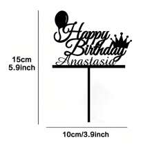 1PC Personalized Custom Beautiful Cake Topper, Custom Name Happy Birthday Cake Decorations, Acrylic Cake Toppers, Blank Hexagon DIY Birthday Cake Topper, For Wedding, Engagement, Nuptial, Birthday Party, Graduation, Anniversary Cake Decorations Gifts