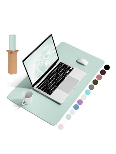 1 pieza Alfombrilla de escritorio antideslizante, Mousepad, protector de escritorio de piel de poliuretano resistente al agua, blotter de escritorio ultradelgado y grande, fácil de limpiar, alfombrilla de escritorio para laptop para oficina/hogar/decoración (rosa)