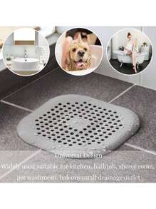 1/2/4 pieza(s) Desagüe de piso de silicona con ventosa, almohadilla de drenaje de piso, filtro de cabello antiatascamiento para cocina y baño, tapón desodorizante de cocina, colador de fregadero cuadrado, fácil de instalar y limpiar - apto para cocina, baño y inodoro