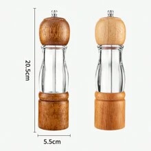 Salz und Pfeffermühle,Holz Gewürzmühle mit Keramikmahlwerk,Einstellbarer Schleifgrad,Gewürzmühlen 2er-Set,Manuelle Salzmühle,tklare Schicht