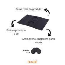 Kit 2 Tray Cup Holder Mat For Sofa Armrest Black - Black - View 3