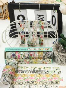10 Rolls Of Vintage Bright Floral Pattern Washi Tape Set - Beautiful DIY Decorative Self-Adhesive Strips For Scrapbook Diary Decoration Washi Tape, Handmade Gifts For Friends Back To School