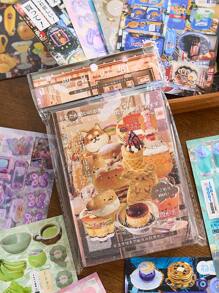 1 件日式剪贴簿/日记贴纸包、学校用品、返校