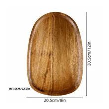 1 Vassoio in legno di acacia per alimenti, spuntino, bevande, sushi, bistecca, pizza, dessert, torte e pane. Utilizzato come vassoio per colazione, vassoio per il caffè, vassoio per il tè, forniture per la cucina di casa, cucina, regali per il rientro a scuola - Giallo - Visualizzare 12