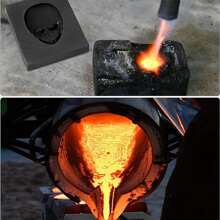 1pc High Density Skull Shaped Graphite Casting Mold, Suitable For Gold And Silver - Complex Design, Metal Tool For Smooth Casting, Perfect For DIY Jewelry And Decor, Casting Tool, Skull Shaped - Black - View 4