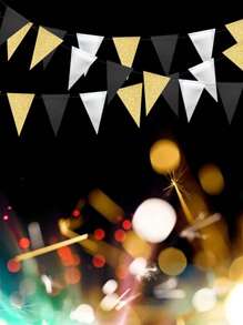 1 件三角旗横幅套装-带绳索和穿线针，适用于家居装饰、生日、毕业典礼、周年纪念、婚礼、新年前夜、订婚派对用品。 - 彩色 - 查看 8