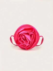 1pc Girls Rose Flower Mini Round Shoulder Crossbody Bag, Suitable For Daily Outing & Party - Crossbody Bags - View 12