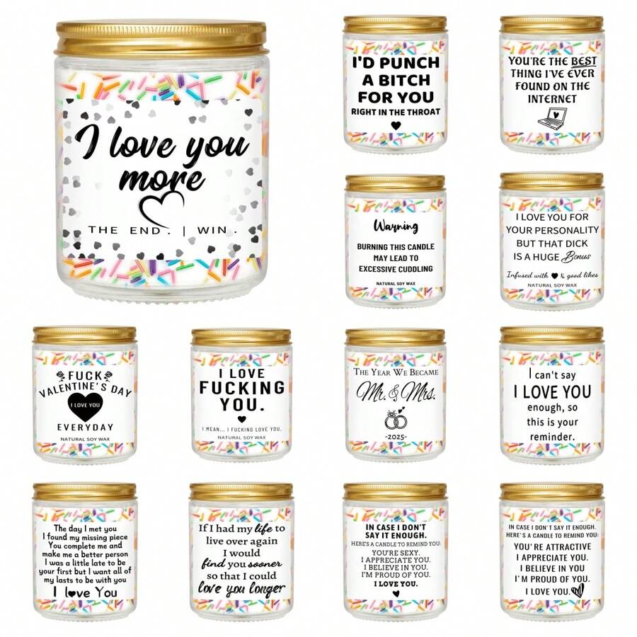 周年纪念、生日、圣诞节礼物，适合他、她、丈夫、男朋友、妻子、女朋友 - 男朋友丈夫礼物、妻子礼物、女朋友礼物 - 丈夫男朋友生日礼物 - 香薰蜡烛 - 彩色 - 查看 1