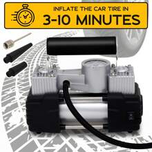 Heavy Duty Portable Air Compressor Car Tire Inflator Electric Pump Auto 12V, Tire Inflator Portable Air Compressor Pump 150PSI Heavy Duty Portable Air Compressor Car Tire Inflator Electric Pump Auto 12V