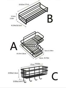 1 buc. Raft organizator de baie fără găurire, raft de depozitare pentru duș montat pe perete pentru toaletă, șampon, decor de bucătărie, casă, baie, decor de toamnă, înapoi la școală