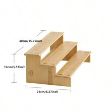 3-Tier Bamboo Storage Rack, Baking Dessert Stand, Seasoning Bottles Holder, Kitchen Desktop Organizer, Disassemblable, Ideal For Storing Holiday Sweets, Snacks, Bakery Display, Gift Option - Bamboo - View 8