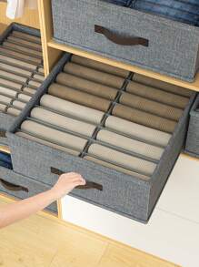 1 pieza Caja de almacenamiento de ropa interior lavable de doble capa, organizador de ropa interior y calcetines, caja de almacenamiento de decoración del hogar, caja de almacenamiento de artículos de primera necesidad, caja de almacenamiento de suministros para fiestas - Multicolor - Ver 3