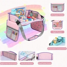 1pc Baby Portable Travel Car Drawing Board, Wipeable Kids' Drawing Board, Car Whiteboard Drawing Board Tray