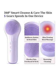 Waterproof Facial Cleansing Brush For Men & Women Rechargeable Exfoliating Electric Face Scrubber Cleanser Brush