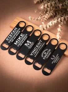 Personalized Beer Bottle Opener, Personalized Groomsmen Gifts, Bachelor Party Favor, Best Man Gift, Fathers Day Gift, Bar-Tending Gifts, Wedding Favors - Multicolor - View 2