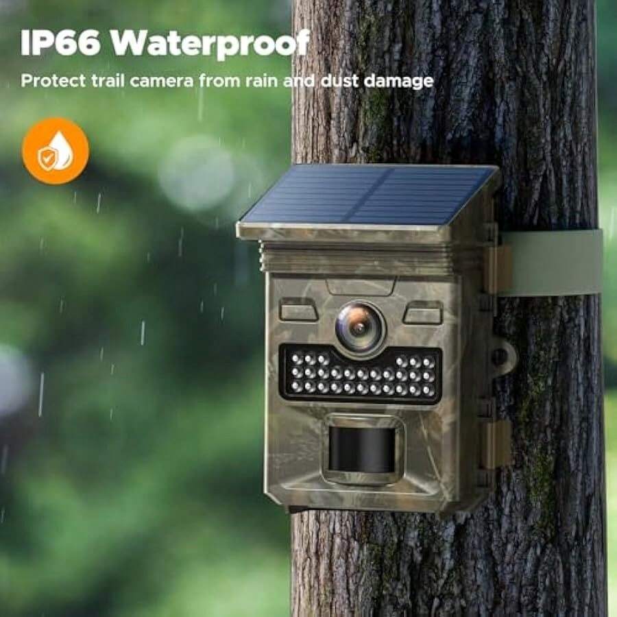 VOOPEAK Solar Powered Wildlife Camera 4K 48MP Rechargeable Trail Camera