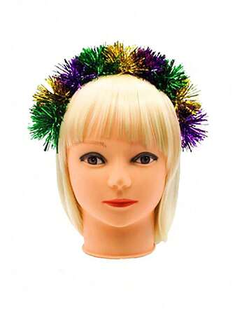 1 st karnevalspannband, grönt gult lila hårspänne med lapptäcke, kan användas som håraccessoar, kostymrekvisita, festivaldekoration, karnevalrekvisita