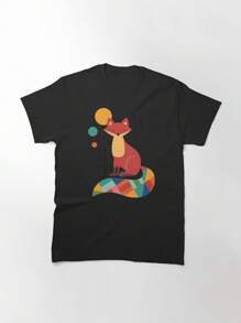 Rainbow Fox Classic T-Shirt, Women's T-Shirt, 220g Pure Cotton, Casual Crew Neck, Ideal For Relaxed Casual Looks And Shopping. - Black - View 1