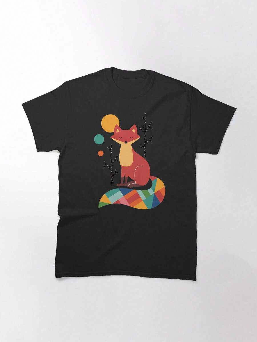Rainbow Fox Classic T-Shirt, Women's T-Shirt, 220g Pure Cotton, Casual Crew Neck, Ideal For Relaxed Casual Looks And Shopping. - Black - View 1