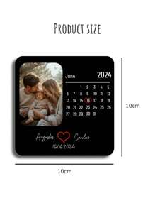 1 Stück personalisierter Kühlschrankmagnet mit Datum, Kühlschrankmagnet Geschenk zum Valentinstag, Hochzeit, personalisierte magnetische Haftnotizen, zarte Romantik - Schwarz - Übersicht 9