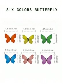 48pcs Mixed Color Butterfly Wafer Paper Cupcake Toppers, Wedding/Birthday Party Cake Decorations - Multicolor - View 2