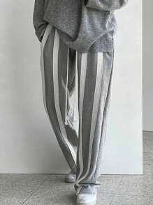 男士夏季休闲宽松直筒运动裤，百搭运动，秋季 - 灰色 - 查看 2