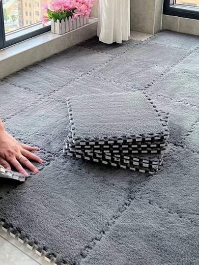 10pcs Foam Play Mats, Square Shape Play Mats With Solid Color, Thickened Interlocking Foam Flooring Tiles, Puzzle Game Mats With 2-Leaf Cross Pattern Foam Floor Tiles, Children Crawling/Yoga Mat, Baby Crawl Mat, Large Carpet