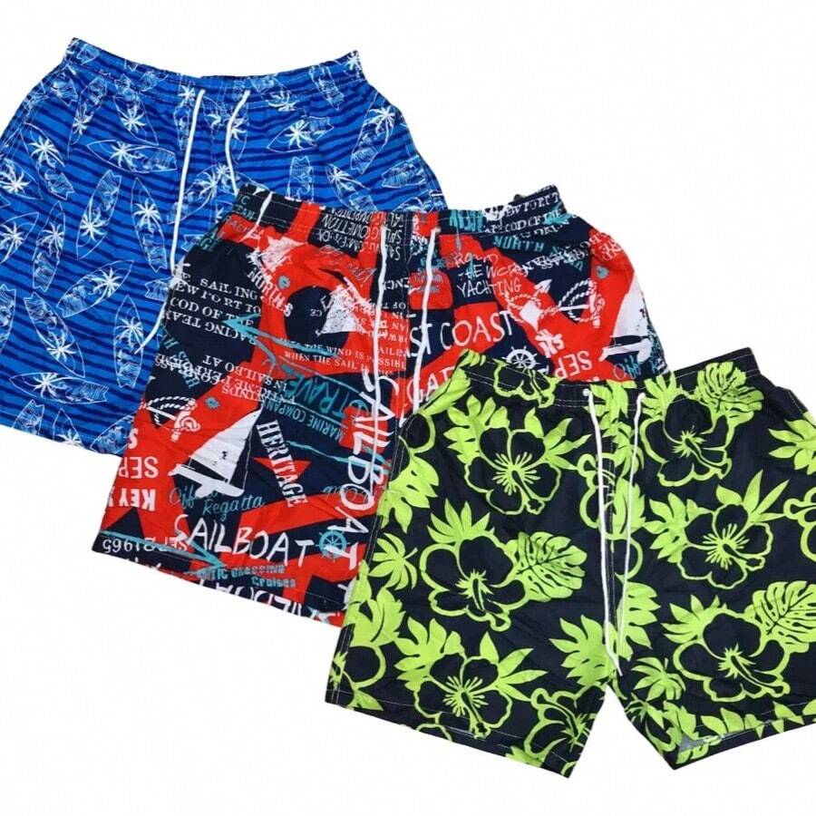 Traje de baño de playa para hombre diferentes colores y diseños SET 3 PIEZAS - Multicolor - Ver 1