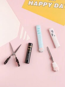 1pc Mini Cat Paw Fold Scissors Portable Size Stainless Steel Blade Cutter Opener For Handwork Packing School Student Gift