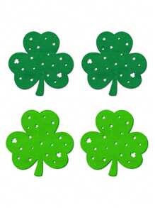 1pc/4pcs St. Patrick's Day Party Decoration Placemats, Green Clover Tabletop Decor, Irish Festival Supplies