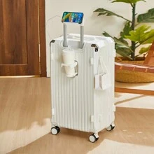 20 Inch Large Capacity Luggage Suitcase, Lightweight Portable Travel Case With Handle - White - View 1