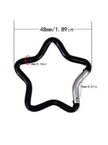 4 Peças Mosquetão de Estrela de Alumínio, Chaveiro de Gancho de Mola Criativo, Acessórios para Camping e Caminhada ao Ar Livre - Multicolorido - Visão 7