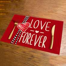 Valentine's Day Heart Table Placemats Decorative Heat Resistant Mats For Party Dining Decoration