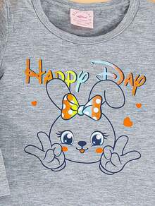 Set Leggings Coat Teddy Long Sleeve T-Shirt Warm Plush Rabbit