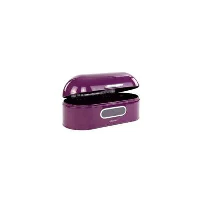 Calitek Retro Bread Bin Round Top Kitchen Counter Coated Carbon Steel Purple
