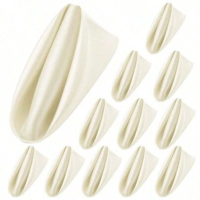 Khăn ăn dùng một lần 8/16/24 chiếc, khăn ăn số lượng lớn cho đám cưới, khăn ăn vuông trang nhã, khăn ăn bề mặt satin, thích hợp cho nhà hàng, tiệc chiêu đãi, tiệc tốt nghiệp (43*43cm/17*17in), mùa tựu trường.